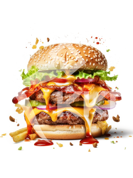 Hamburger picture with melted cheese